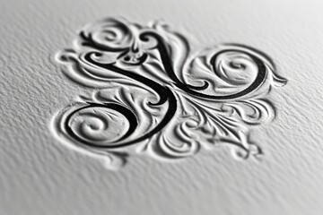 Aufkleber - a vase with roses and a monogram on it, simple and classic monogram design