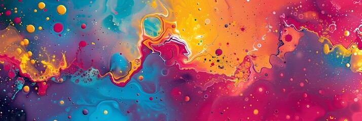 Leinwandbilder - Vibrant Cosmic Fluid Art Explosion of Color and Energy