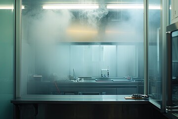 Aufkleber - a painting of a rainbow colored smoke, an artistic interpretation of a fume hood