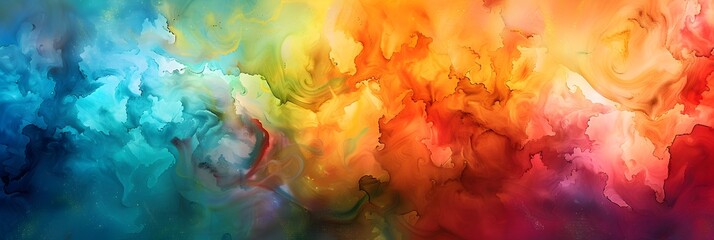 Poster - Vibrant Explosion of Colorful Abstract Fluid Motion and Digital Expression
