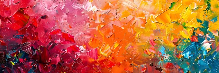 Poster - Vibrant Expression A Captivating Abstract Acrylic Painting in Vivid Colors and Dynamic Textures