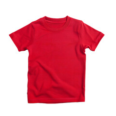 Canvas Print - Studio photo of red kids t shirt on transparent background with alpha channel Generative Ai 