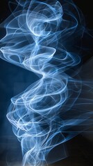 Wall Mural - A blue flame with a wavy shape