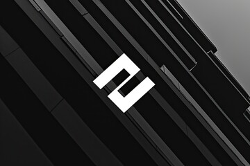 Poster - a black and white logo for a company, minimalist logo for a tech-based startup