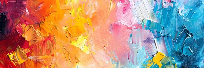 Poster - Vibrant Expressionist Abstract Painting with Energetic Brushstrokes and Burst of Color