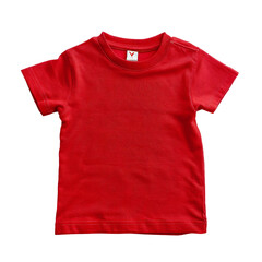 Canvas Print - Studio photo of red kids t shirt on transparent background with alpha channel Generative Ai 