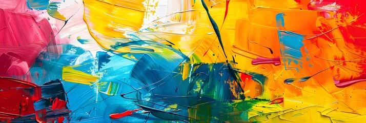 Poster - Vibrant Expressionist Brushstrokes in Vivid Hues Capturing the Essence of Unbridled Creativity and Emotion