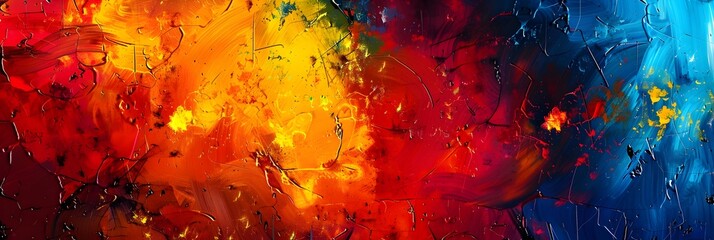 Aufkleber - Vibrant Expressionist Explosion of Color and Motion