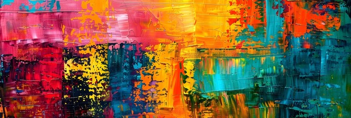Poster - Vibrant Expressionist Painting with Bold Brushstrokes and Captivating Colors