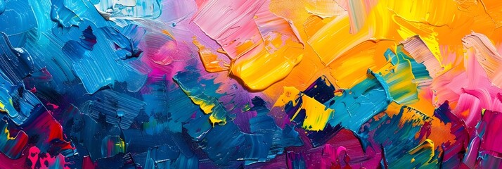 Poster - Vibrant Expressionist Painting with Energetic Brush Strokes and Captivating Colors