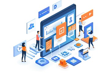Poster - a laptop computer sitting on top of a glass table, user-friendly affiliate marketing platform