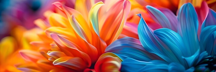 Leinwandbilder - Vibrant Floral Composition of Colorful Blooming Flowers in Nature