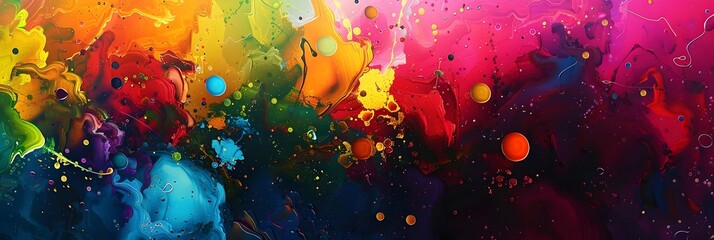 Aufkleber - Vibrant Fluid Art Explosion of Colors Textures and Abstract Expressions in a Dynamic Digital Masterpiece