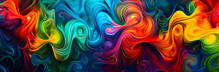 Fototapete - Vibrant Fluid Explosion of Color and Motion Captivating Abstract Digital Artwork