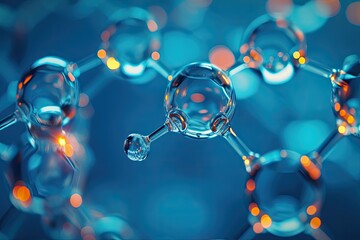 Leinwandbilder - a book cover with a blue background and a molecule, Explore the synthesis of advanced materials