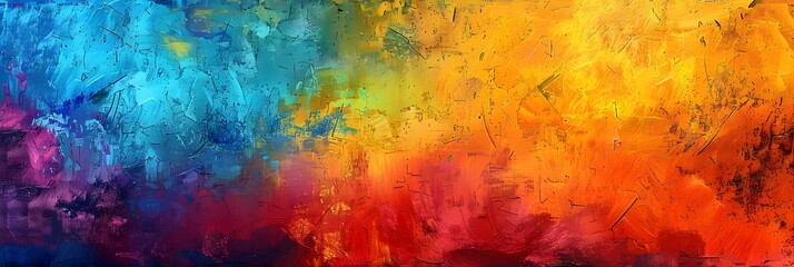 Aufkleber - Vibrant Fluid Landscape of Colorful Abstract Brushstrokes Expressing Emotion and Movement in a Contemporary Design