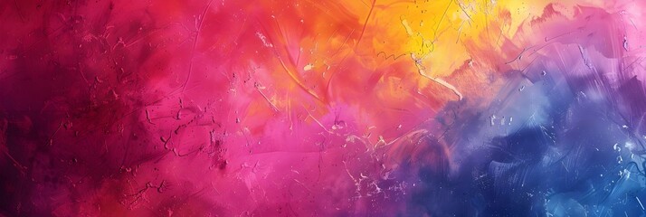 Leinwandbilder - Vibrant Kaleidoscope of Expressive Abstract Art Captivating Colorful Painted Textures and Striking Gradient Patterns