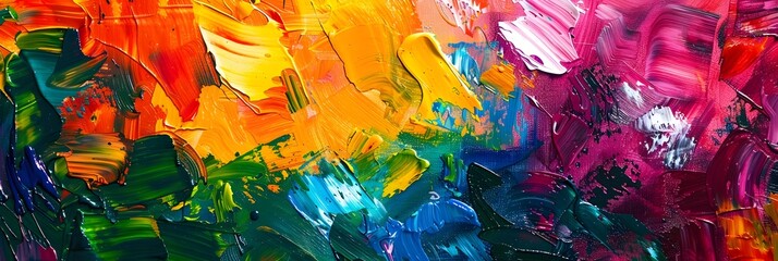 Aufkleber - Vibrant Kaleidoscopic Abstract Painting with Expressive Brushstrokes and Dynamic Color Composition