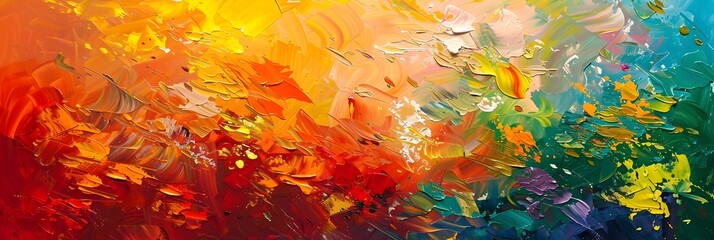 Poster - Vibrant Landscape of Dynamic Brushstrokes and Vivid Color Expressions