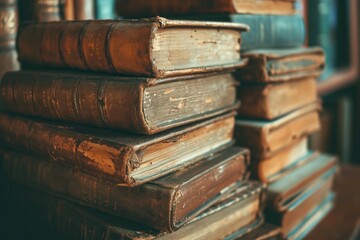 Wall Mural - a stack of books with glasses on top of them, Read classic novels