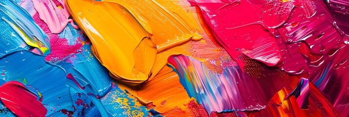 Aufkleber - Vibrant Palette of Expressive Acrylic Brush Strokes Exuding Creative Energy