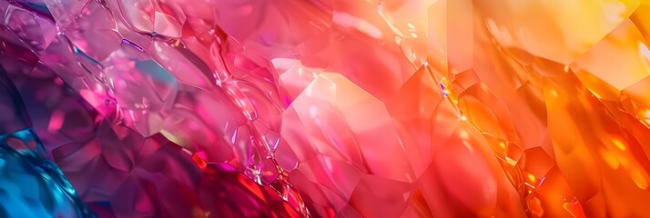 Fototapete - Vibrant Prismatic Refractions of Light Infusing an Abstract Digital Kaleidoscope of Shimmering Chromatic Patterns