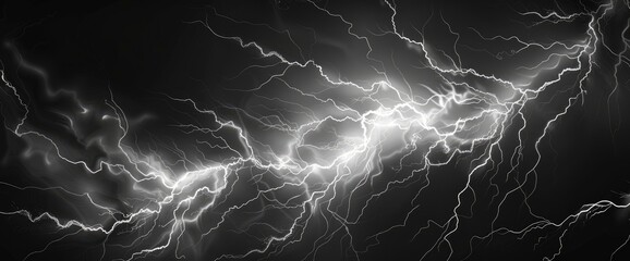 Wall Mural - Grayscale Abstract Lightning, Cartoon