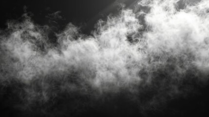 Wall Mural - dense white smoke against a black background