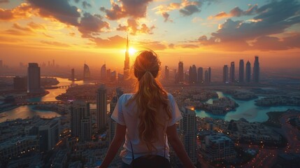 Golden Hour Skyline View from Dubai