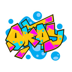 Wall Mural - Okay word graffiti text sticker