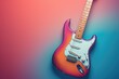 © Lubos Chlubny - Retro electric guitar on colored background