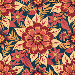 Wall Mural - seamless pattern with flowers