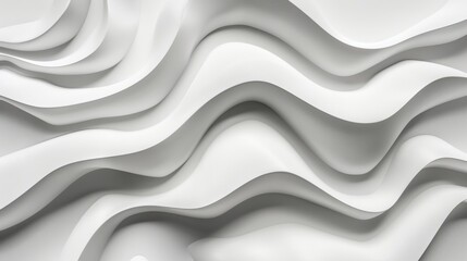 Poster - abstract white waves in a modern architectural design
