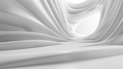 Wall Mural - Abstract white wave design in modern architecture