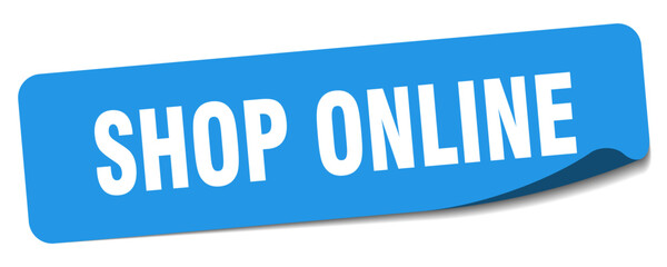 shop online sticker. shop online label