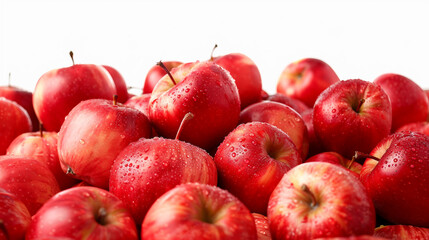 Wall Mural - Bountiful Harvest: Close-up of Freshly Picked Apples with Water Droplets Stock Photo