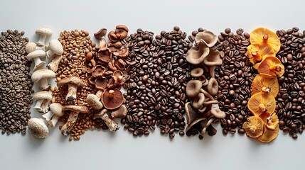 Coffee Beans, Mushrooms and Nuts