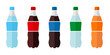 © moroz_stock - Plastic bottles of water icon. Mineral water illustration. Sweet soda symbol. Fizzy drinks sign.