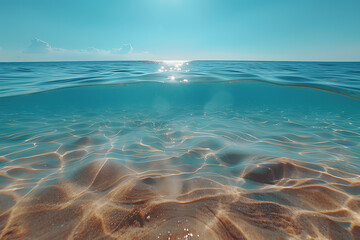 Wall Mural - crystal-clear ocean water with beautiful sand visible on the bottom