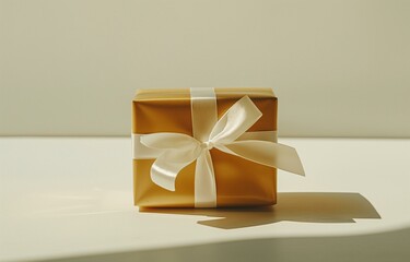 gift box with ribbon and bow, christmas