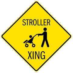 Wall Mural - Pedestrian walkways sign stroller crossing