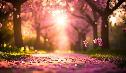Sticker - beautiful cherry blossoms in spring season, scenic view, peaceful atmosphere, aesthetic