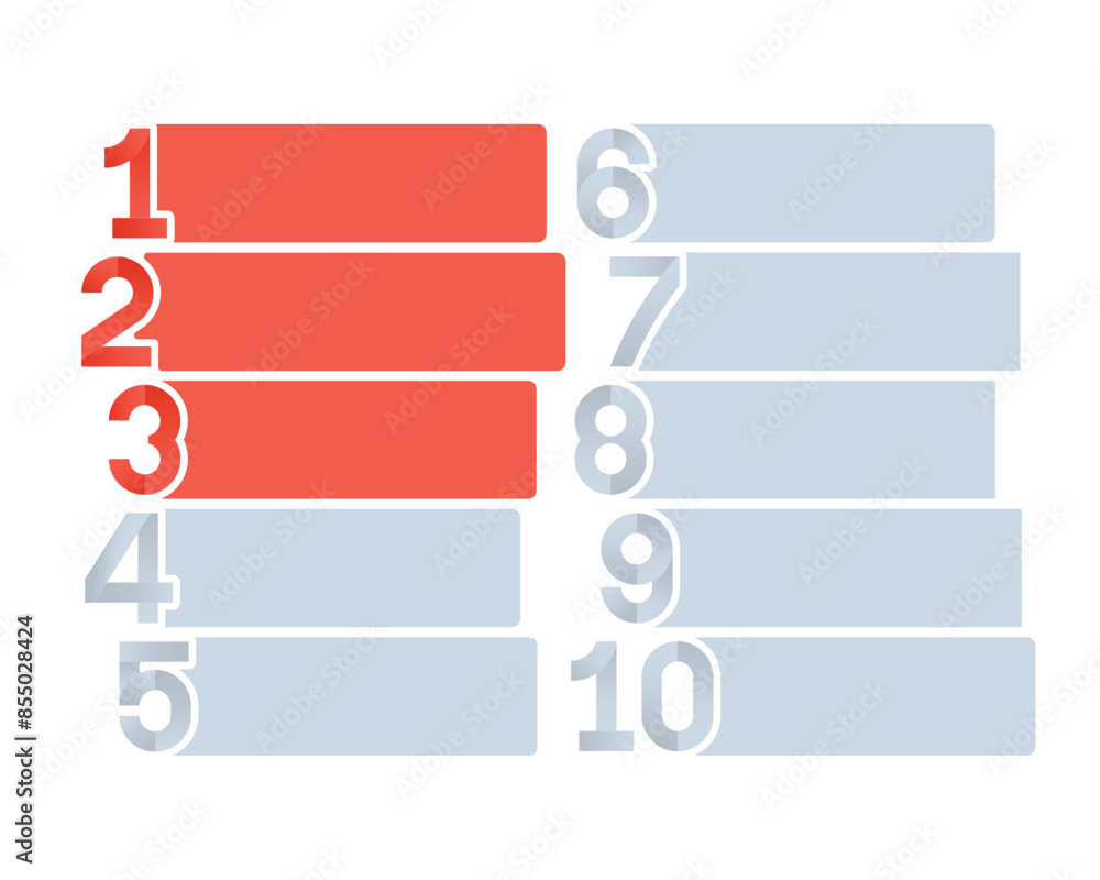 Top 10 ranking chart, with top 3 highlights. Stock Vector | Adobe Stock