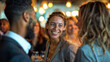 © Mihai Zaharia - Smiling Businesswoman Networking at a Corporate Event