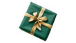 © piggu - green gift box with golden ribbon