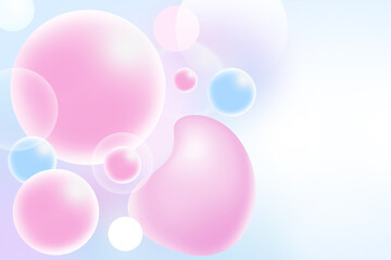 Wall Mural - Abstract geometric circle soft light gradient blue and pink sweet bokeh background for Graphic Business technology digital design illustration web template backdrop desktop wallpaper bubbles banner