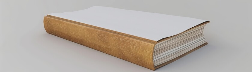 A photorealistic 3D model of a book with a customizable cover and pages