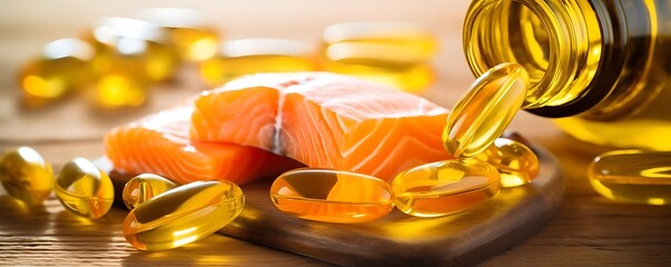 Wall Mural - importance of omega - 3 fish oil in the body