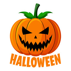 Halloween with a spooky pumpkin vector illustration