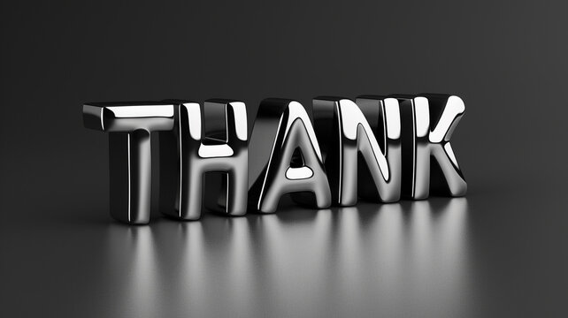 Text THANK YOU in silver on black background.